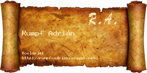 Rumpf Adrián névjegykártya